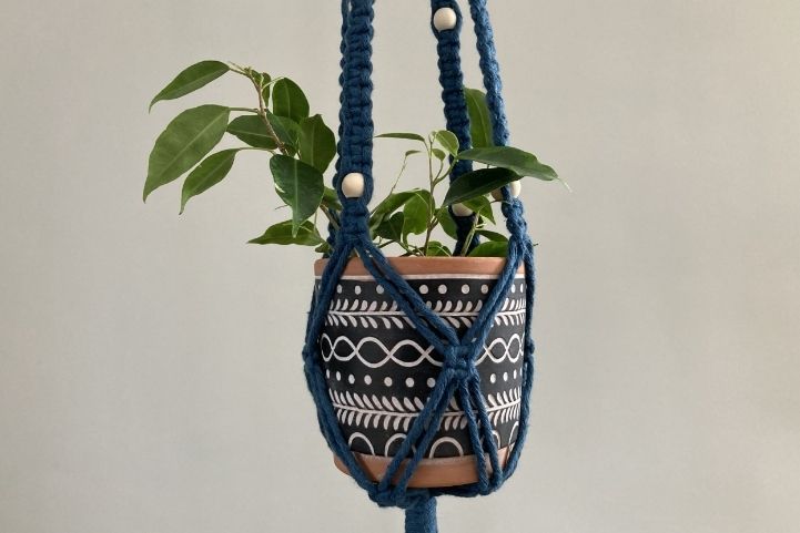 dirty water and macramé plant holders